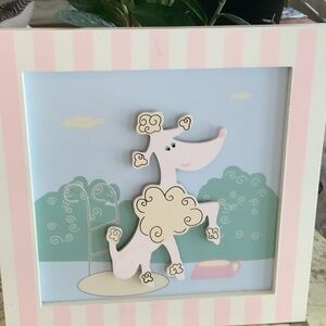 Pink and White Poodle Wall Art 3 dimensional